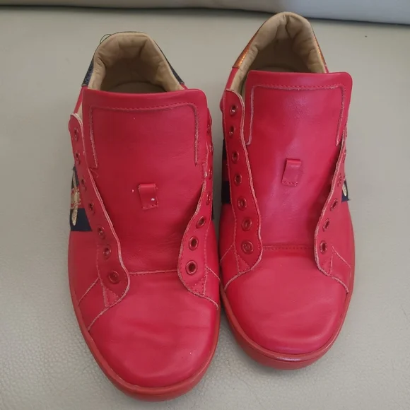 Gucci Freya Hartas Ace Sneakers Embroidered Leather men's 9.5 - Picture 3 of 10